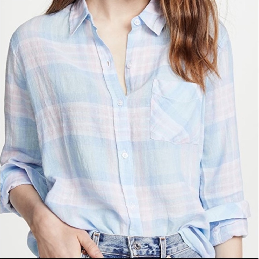 Rails Linen/Rayon Charli Check Button-Front Shirt - image 2